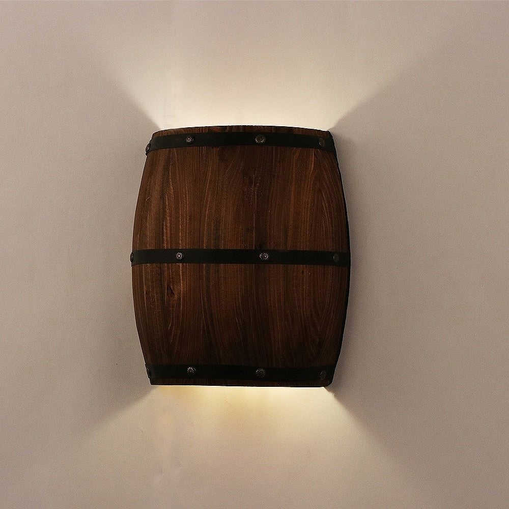 MIRODEMI® American Vintage Country Wine Barrel Wall Lamps for Restaurant, Kitchen, Bar