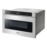 Thor Kitchen Package - 36 in. Natural Gas Range, Range Hood, Microwave Drawer, Refrigerator with Fridge and Ice Maker, Dishwasher, Wine Cooler