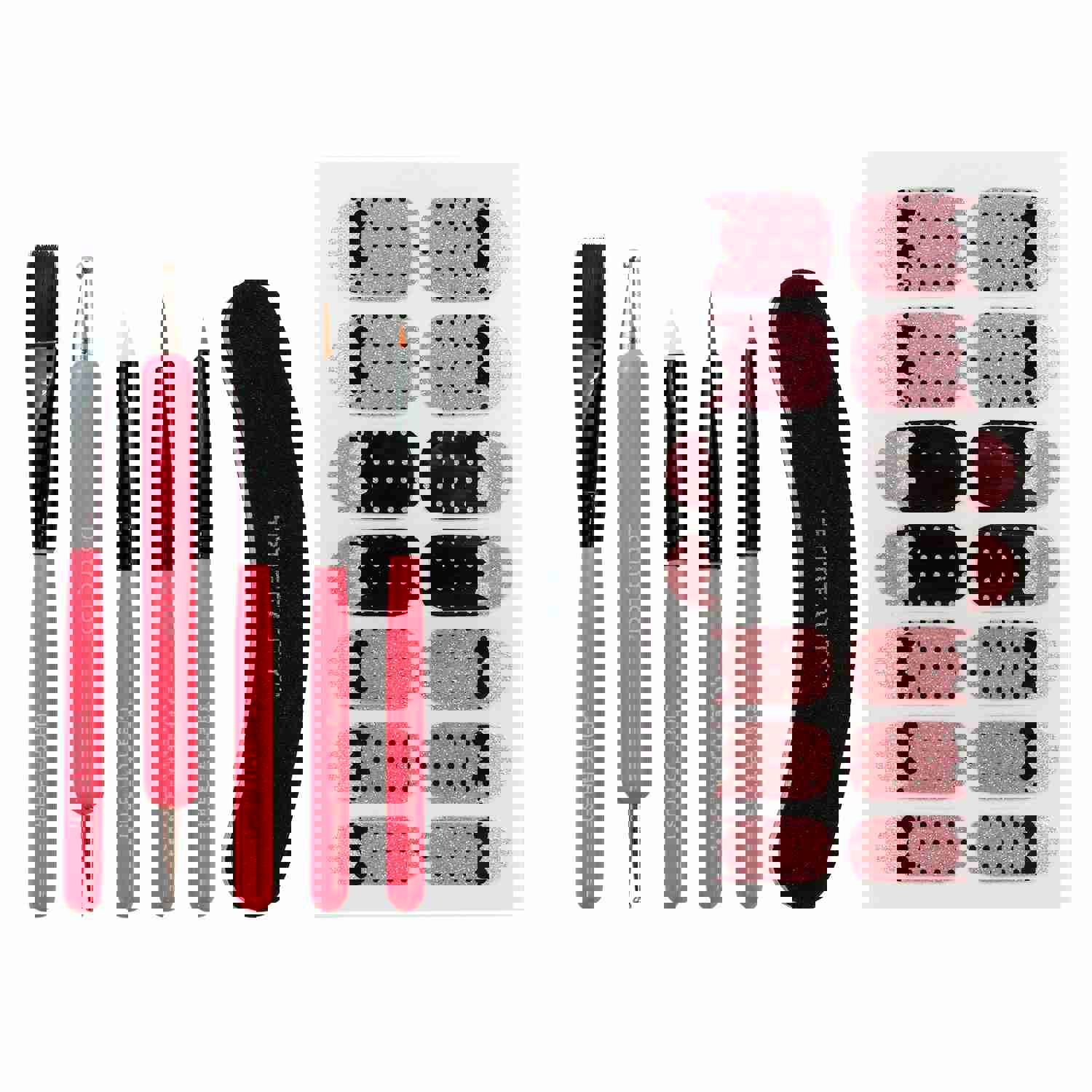Tru Beauty Nail Art Tool Kit 6pcs with Nail Strips 14 Strips
