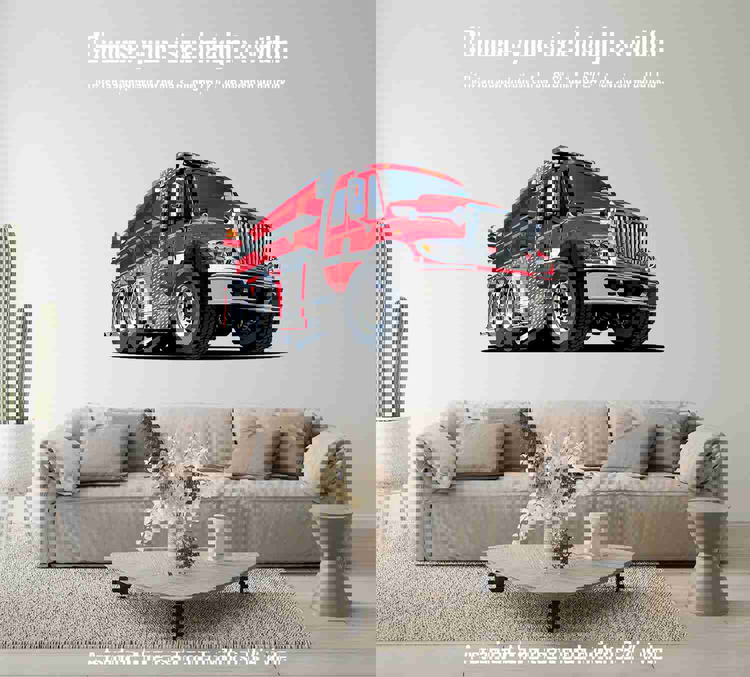 Car Art Fire Truck Hot Rod Muscle Car Wall Decal - Removable & Repositionable