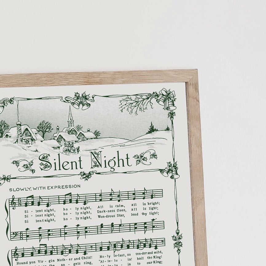 Silent Night Printable Vintage Sheet Music - Christmas Hymn Carol Collection