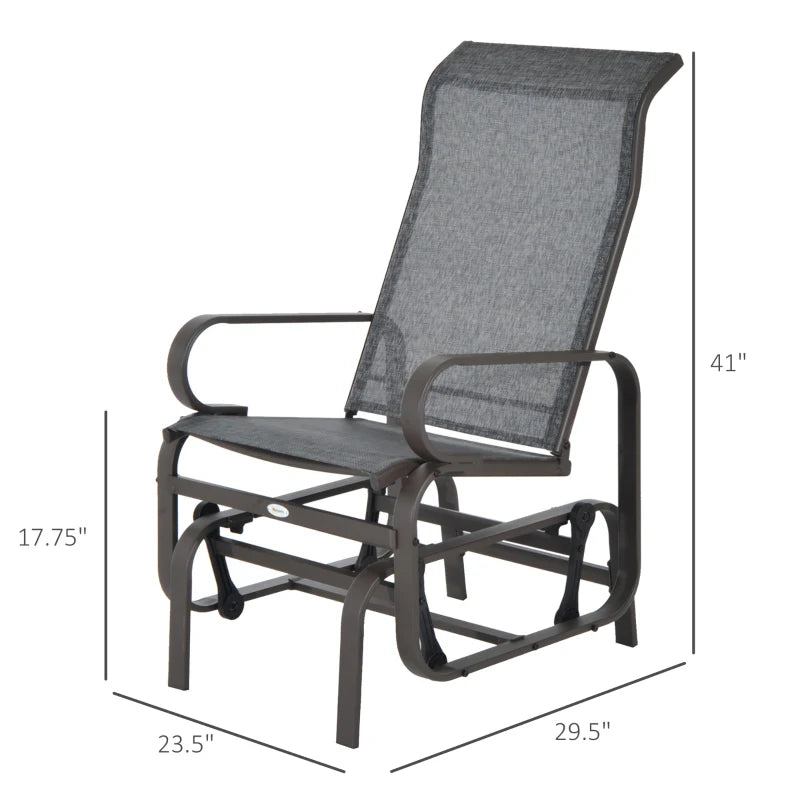 Outsunny Gliding Lounge Rocker for Indoor/Outdoor Use with Water-Resistant Material - Brown