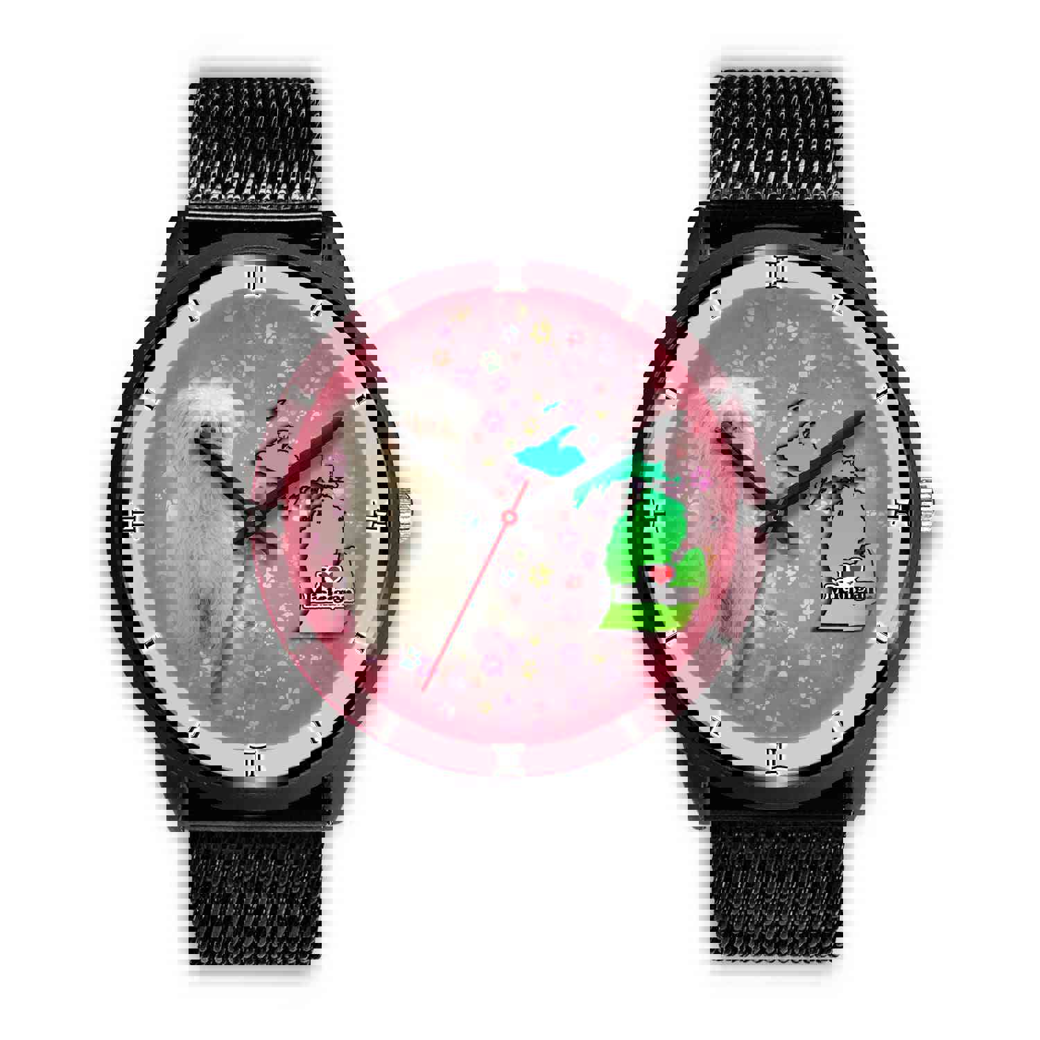 Meltese Dog Michigan Christmas Special Wrist Watch