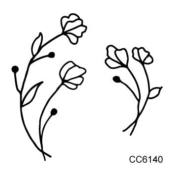 Rocooart Black White Style Temporary Tattoo Sticker - Tree Flower Leaf Rose Body Art