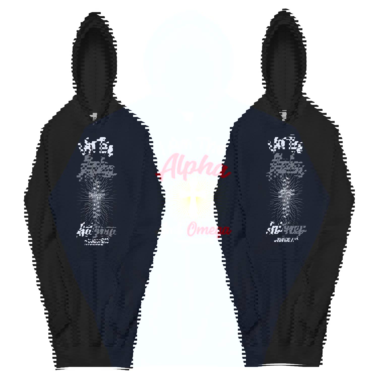 F&H Christian I Am The Alpha & Omega Mens Hoodie