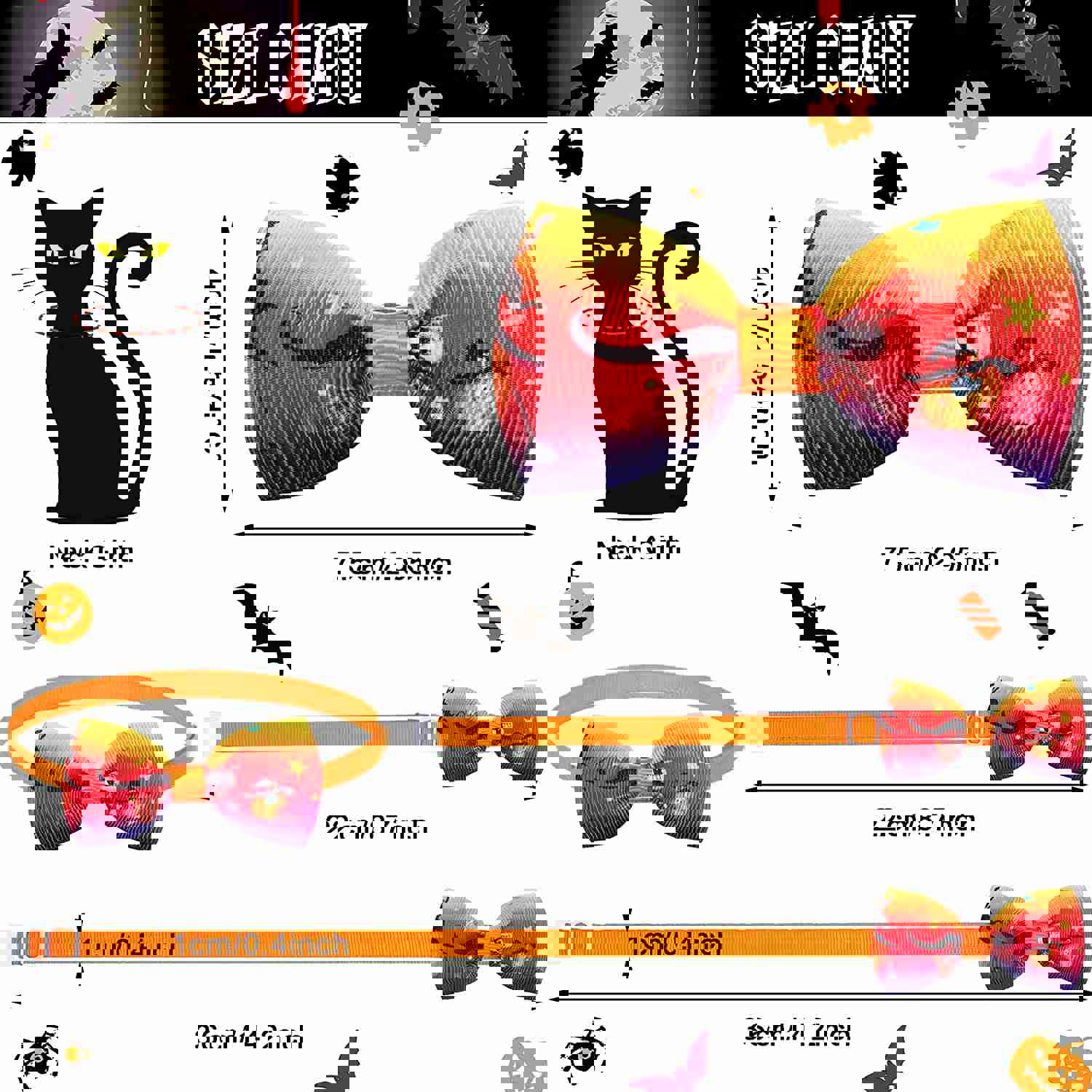 34 Pieces Halloween Dog Bow Ties Collar Set with Adjustable Accessories for Pets