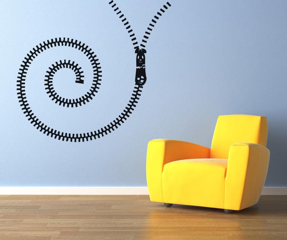 Vinyl Wall Decal Sticker Spiral Zipper #OS_AA1342 - Removable & Easy to Apply