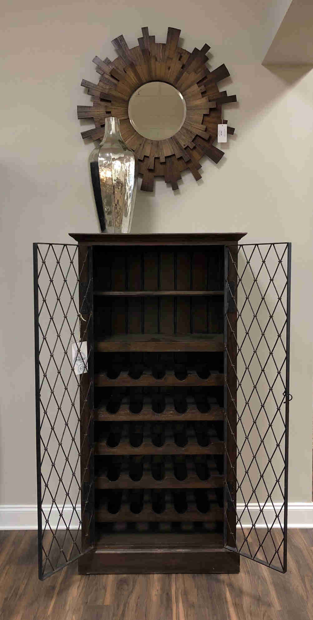 Sonoma 35 Mahogany & Iron Wine Cabinet - Cocoa