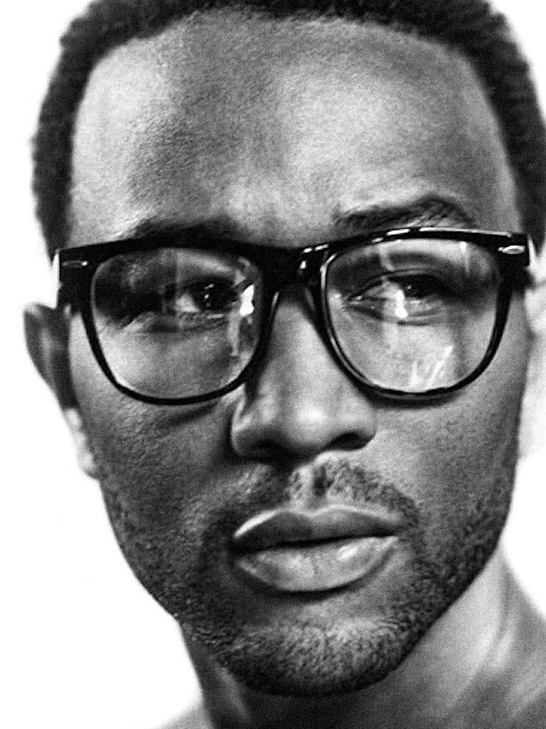 John Legend Glasses Music Black and White Poster