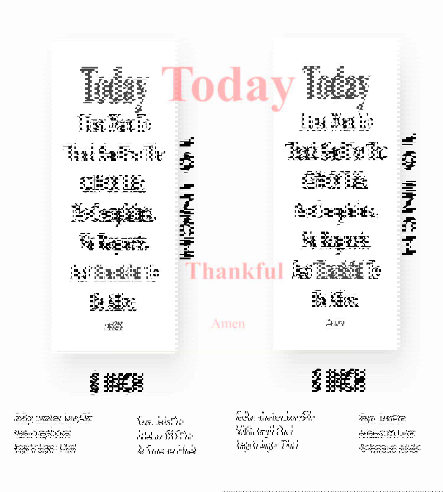 Today I Just Want To Thank God Prayer Wall Art Sign - 8 x 10 Modern Typographic Poster Print