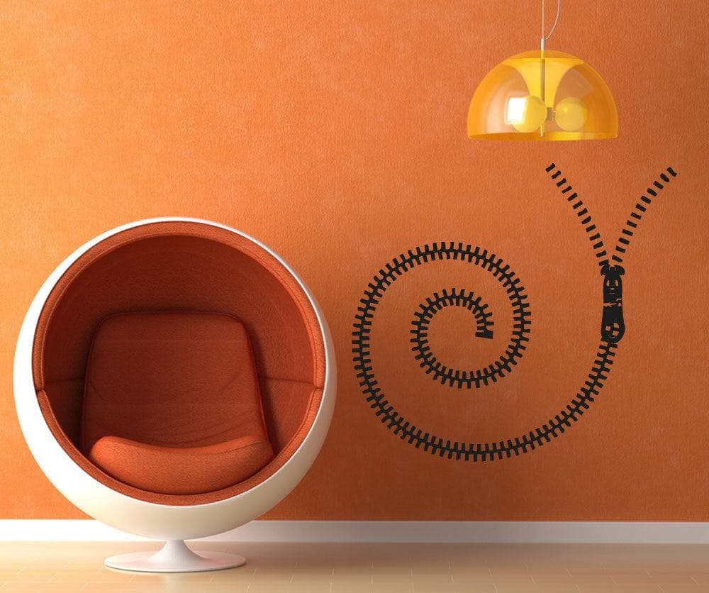 Vinyl Wall Decal Sticker Spiral Zipper #OS_AA1342 - Removable & Easy to Apply