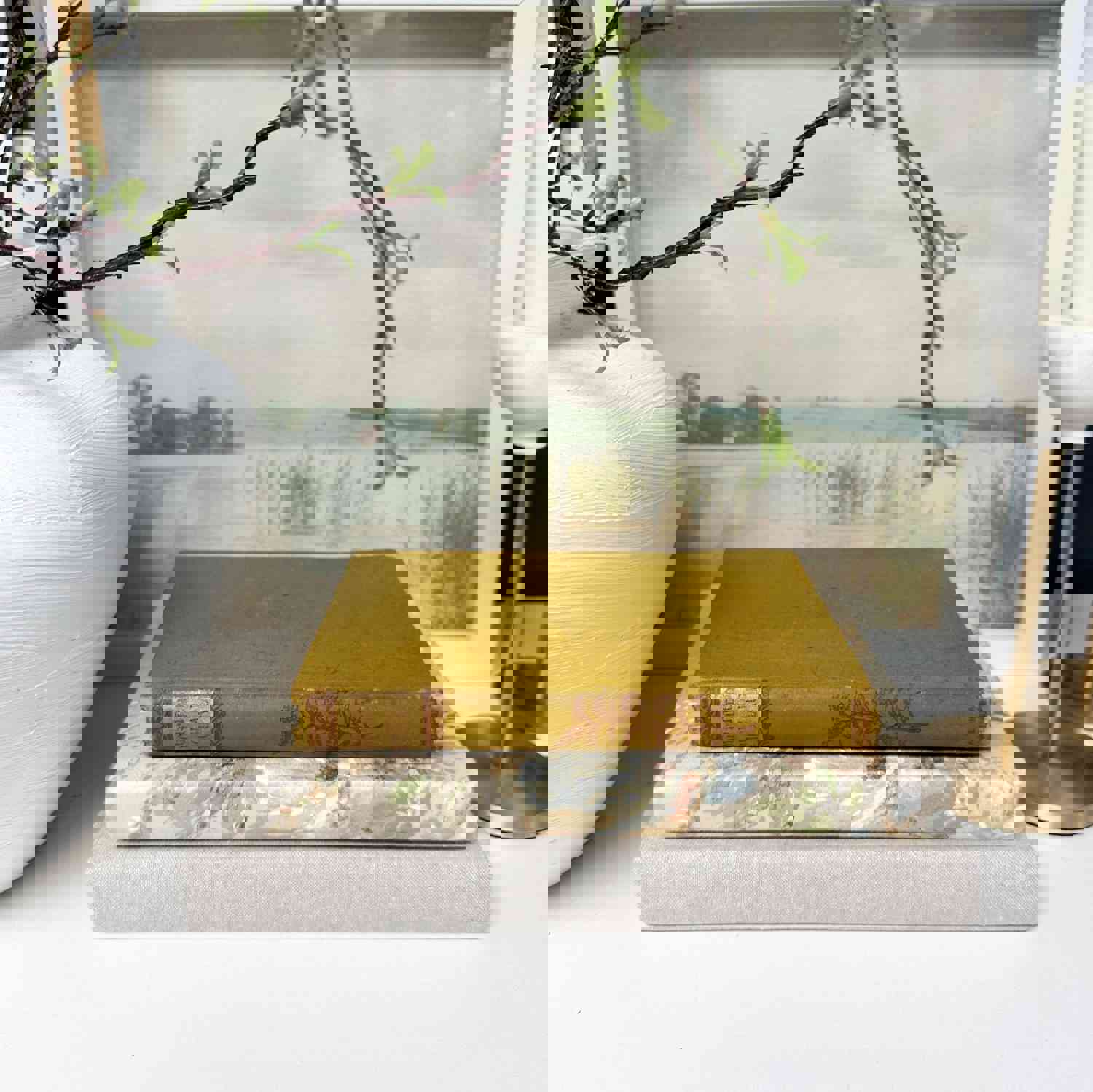 Yellow Decorative Books for Shelf Decor