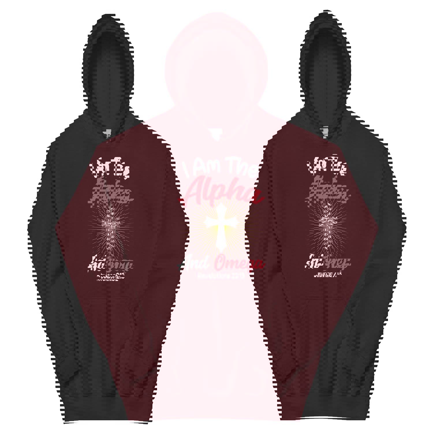 F&H Christian I Am The Alpha & Omega Mens Hoodie