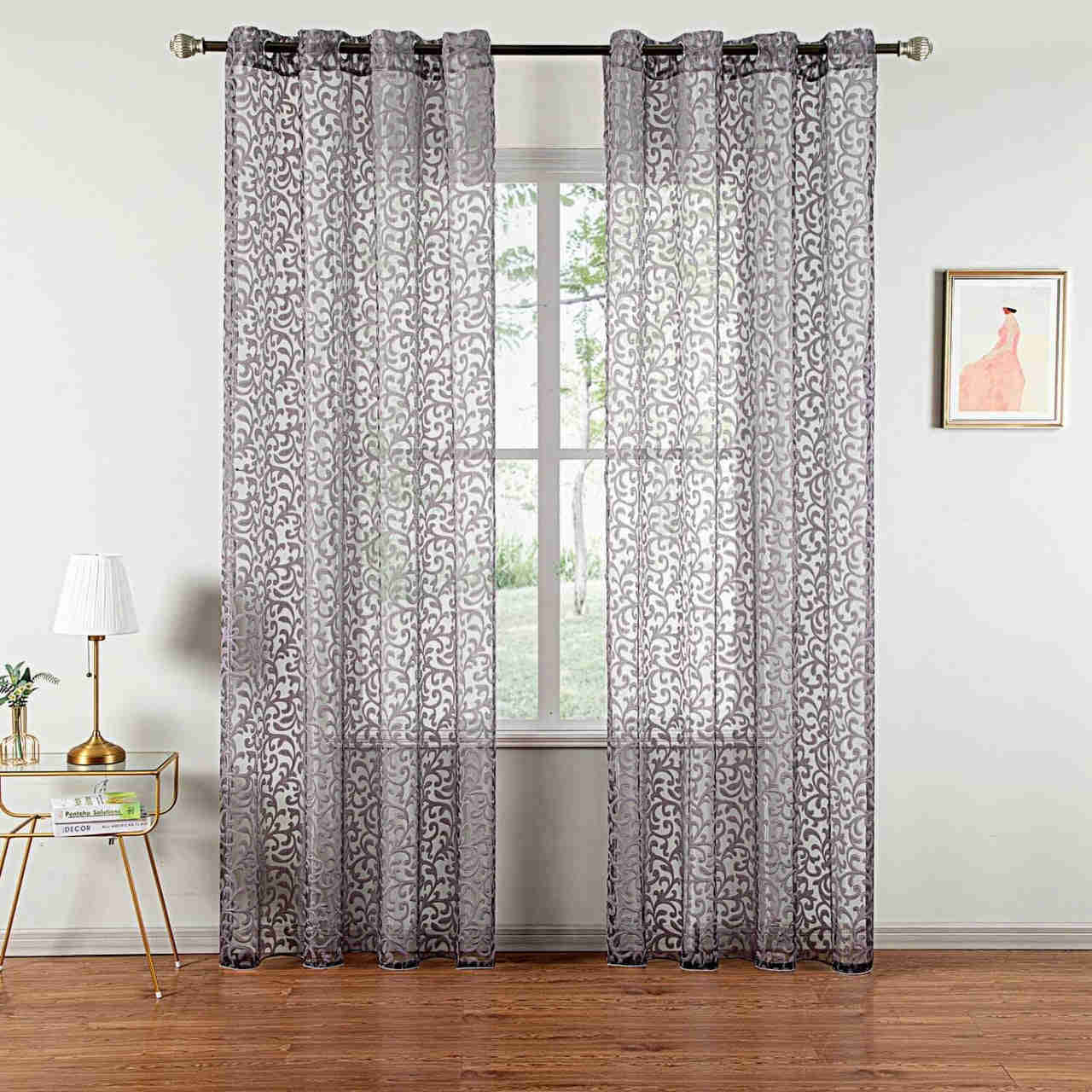 Sheer Curtain Panel Window Treatment - Dolce Mela - Artemis 60x100H