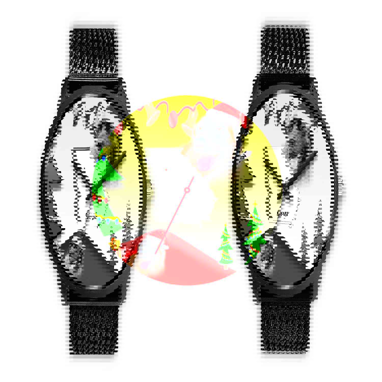 Leonberger Dog Georgia Christmas Special Wrist Watch