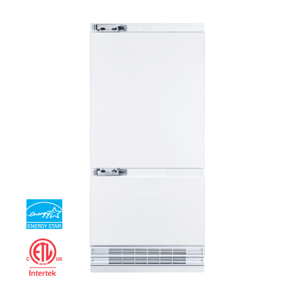 Hallman 36 Built-In Refrigerator with Interior Water Dispenser and Bottom Freezer
