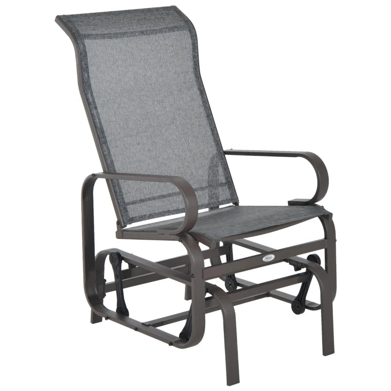 Outsunny Gliding Lounge Rocker for Indoor/Outdoor Use with Water-Resistant Material - Brown