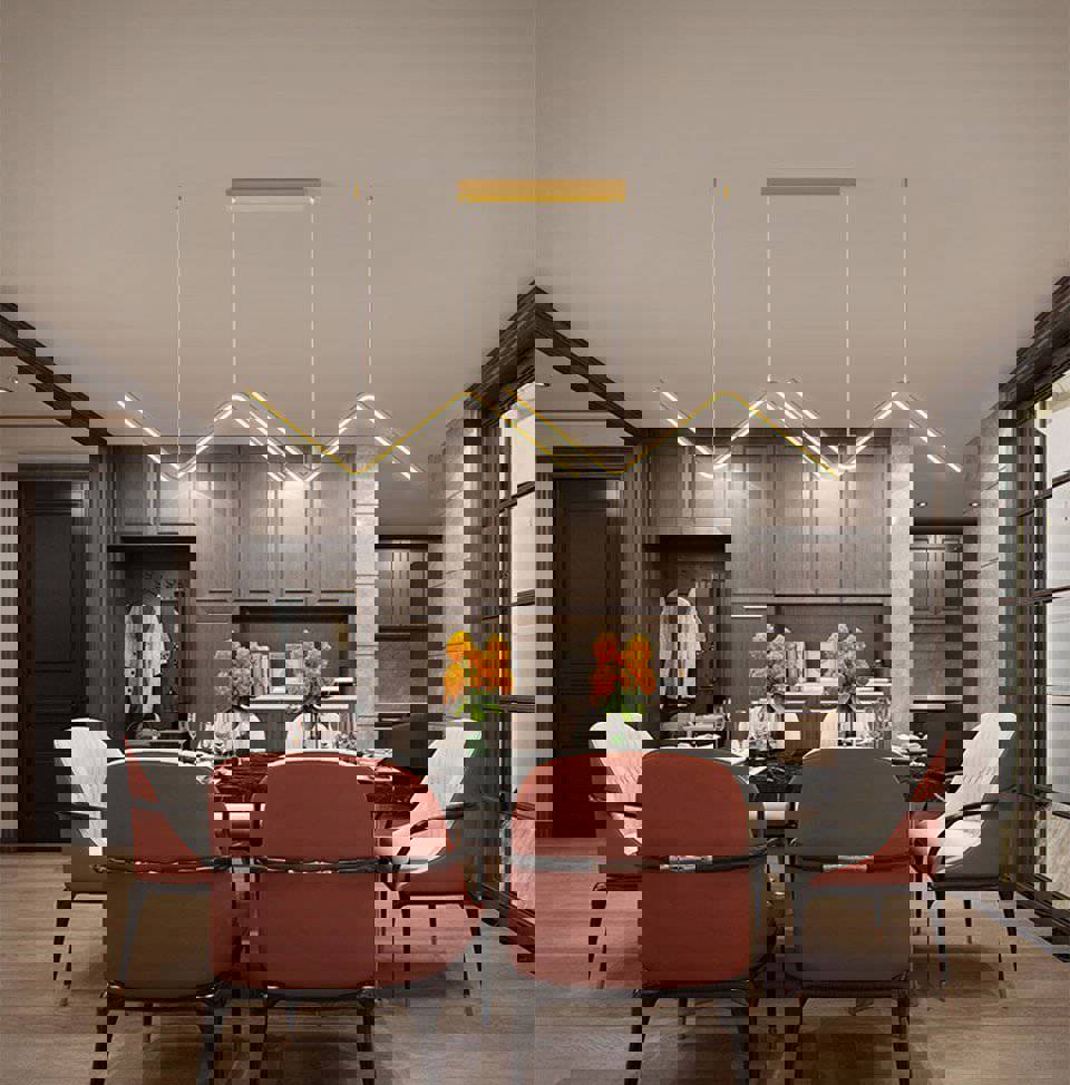 MIRODEMI® Gold LED Adjustable Pendant Lights for Dining Room, Kitchen