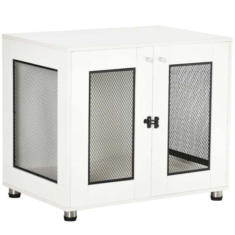 PawHut Dog Crate Furniture with Water-resistant Cushion, Double Doors, Indoor Pet Crate for Small & Medium Dogs