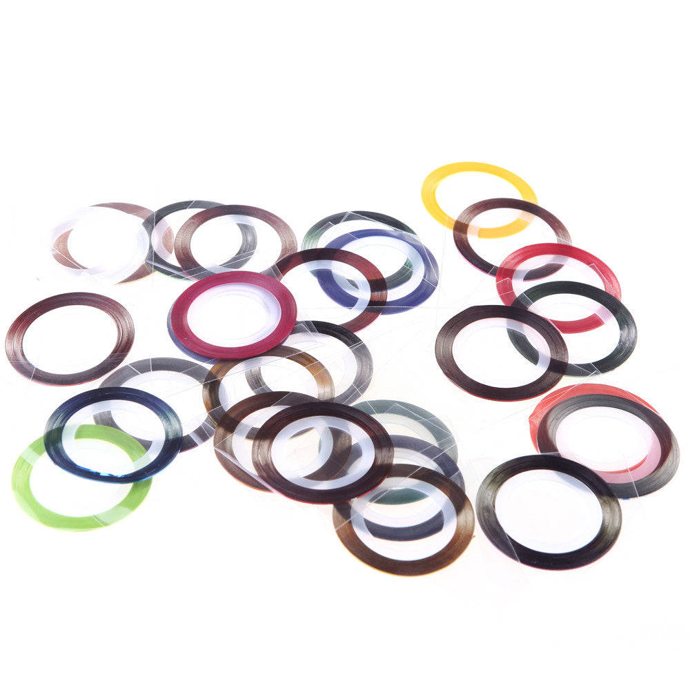 30 Mix Color Metallic Yarn Line Rolls for Nail Art Decoration