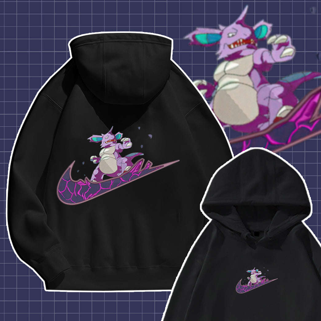 Nidoking Simple Swoosh Custom 2-Side Printed Hoodie - Unisex Cotton Apparel
