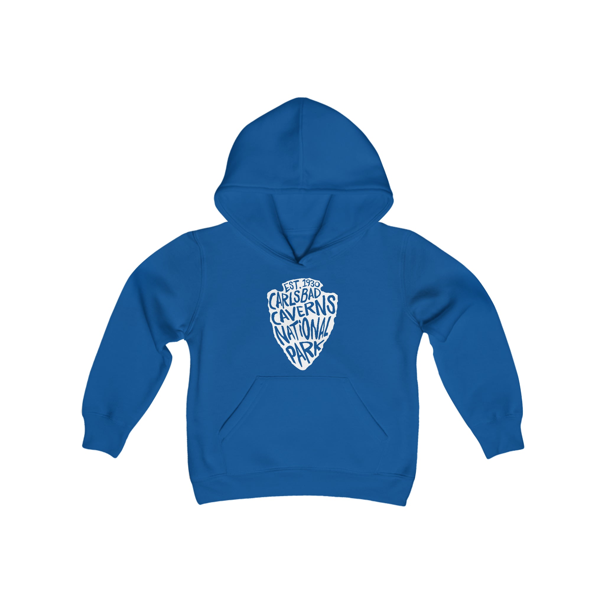 Carlsbad Caverns National Park Kids Hoodie - Arrowhead Chunky Text