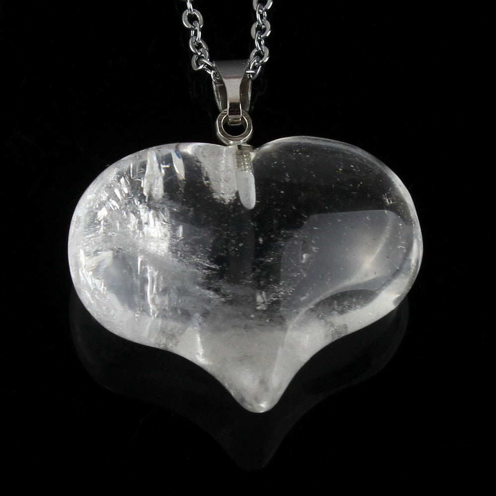 Natural Gnergy Gemstone Silver Plated Pendant with Rose Pink Quartz and Opalite