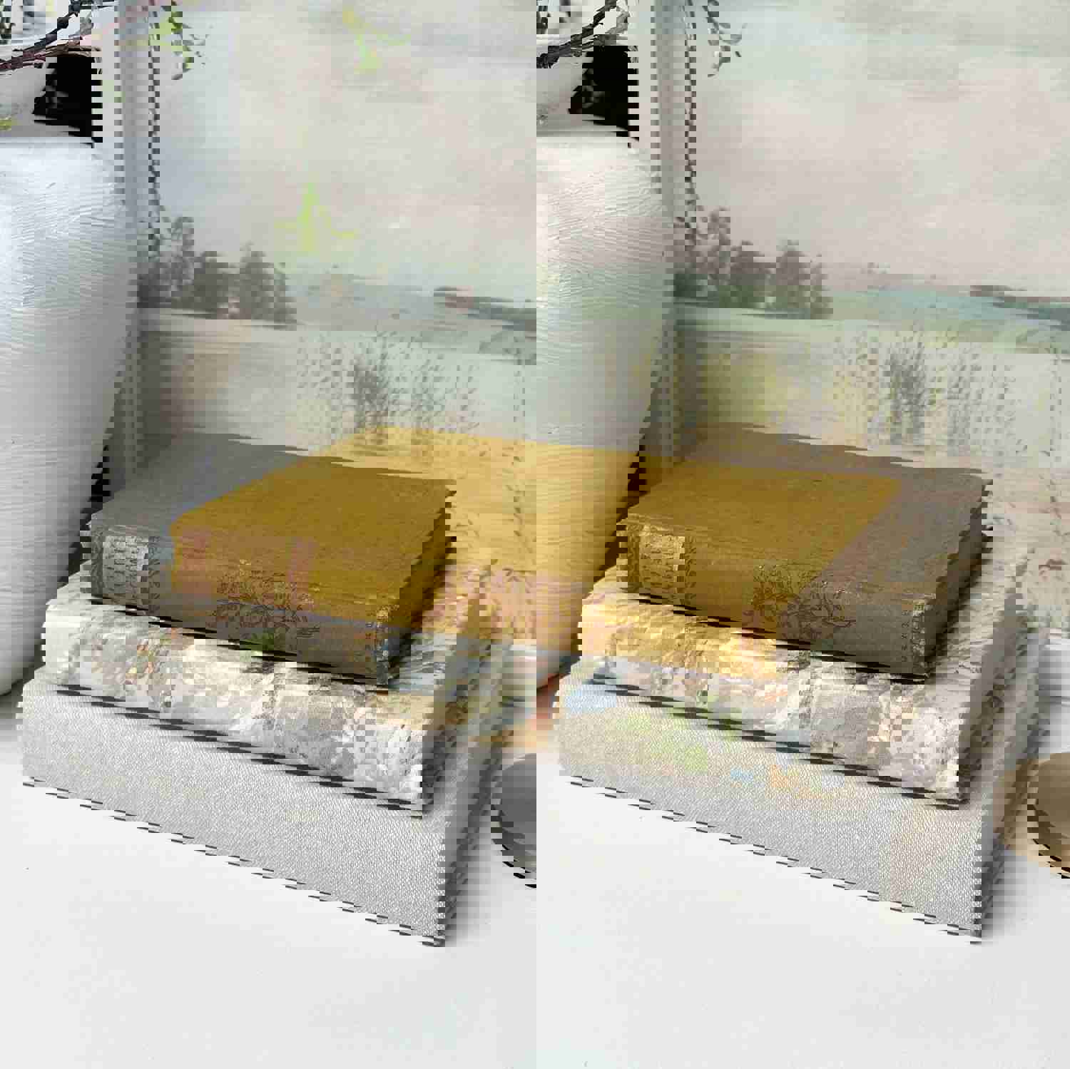 Yellow Decorative Books for Shelf Decor