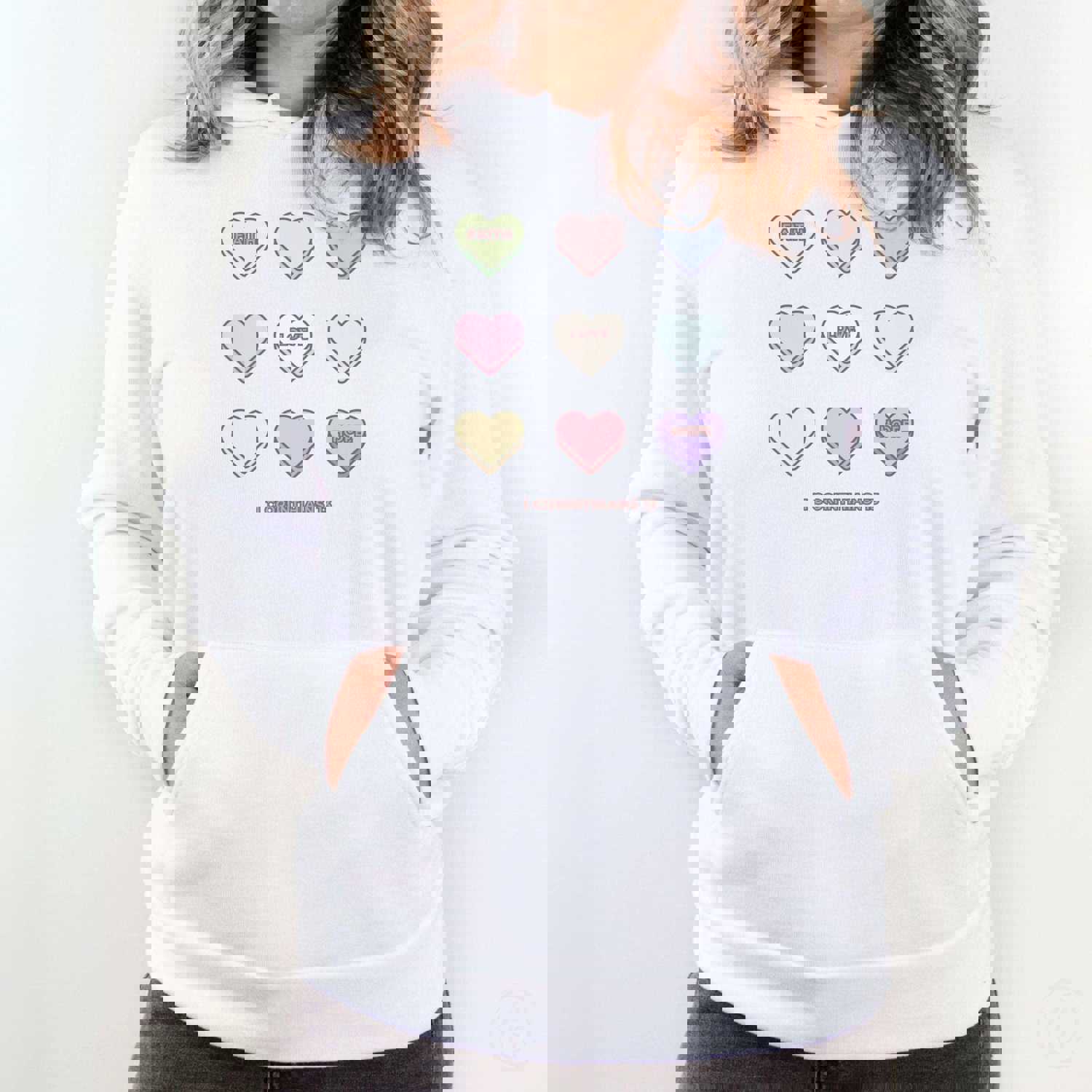 Faith Hope Love Conversation Hearts Premium Unisex Pullover Hoodie