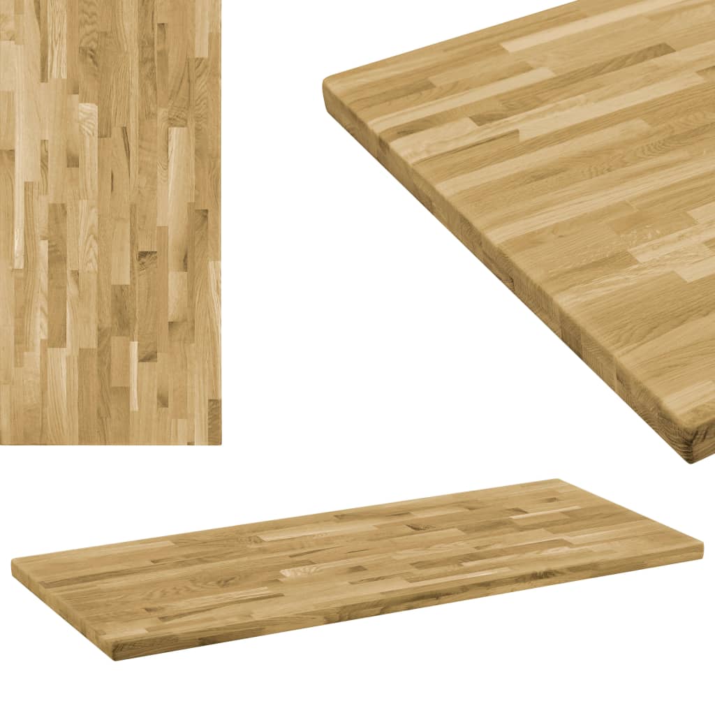 Solid Oak Wood Rectangular Table Top 47.2x23.6 Inches