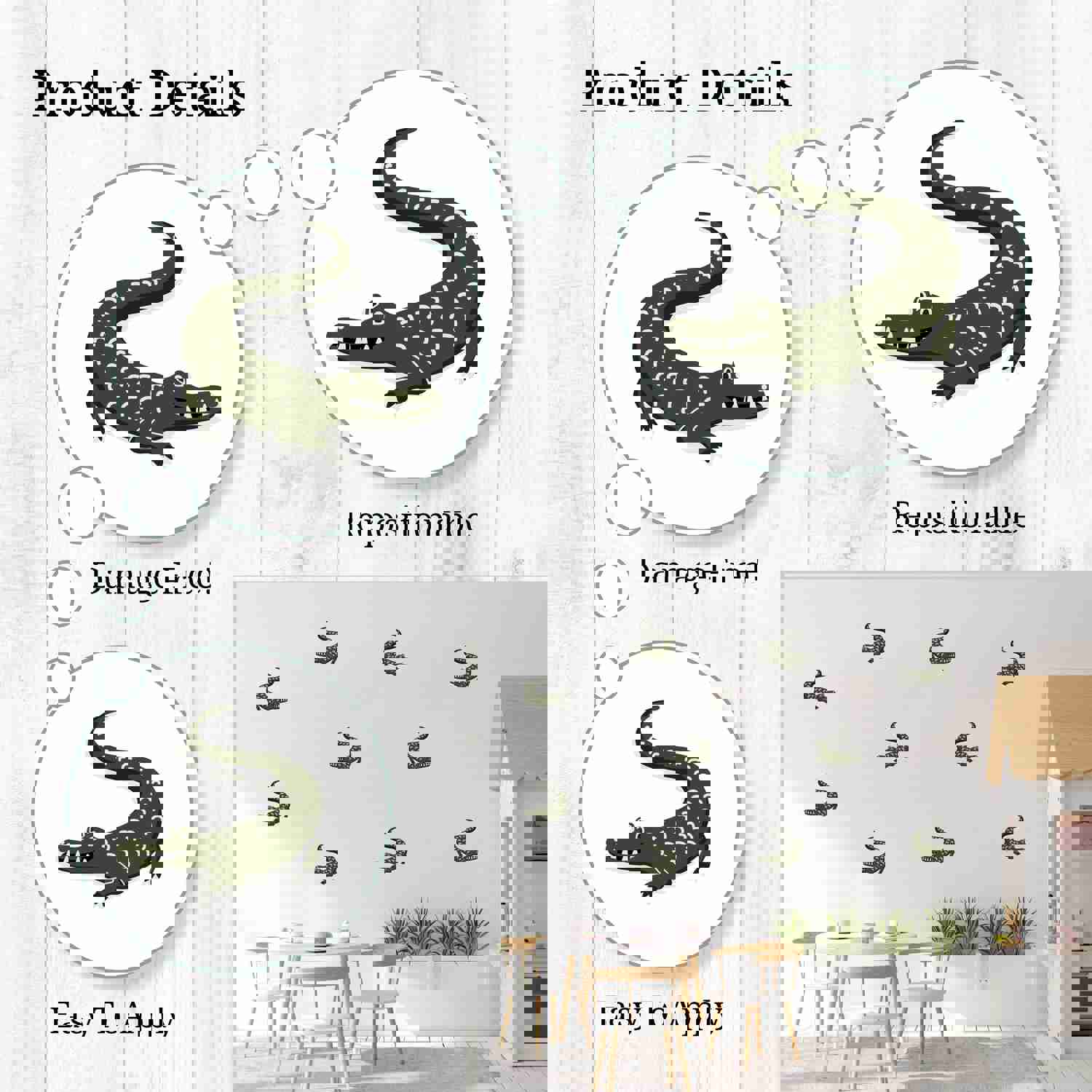 Alligators Wall Decals - Peel and Stick Home Decor