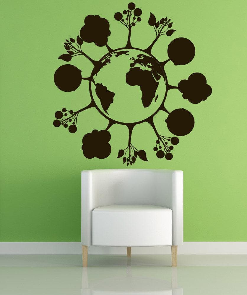Vinyl Wall Decal Sticker Trees on Earth #1207