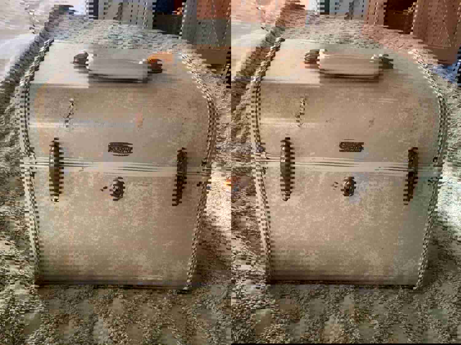 Vintage Samsonite Travel Train Case Shwayder Bros Marble Cream Suitcase Luggage