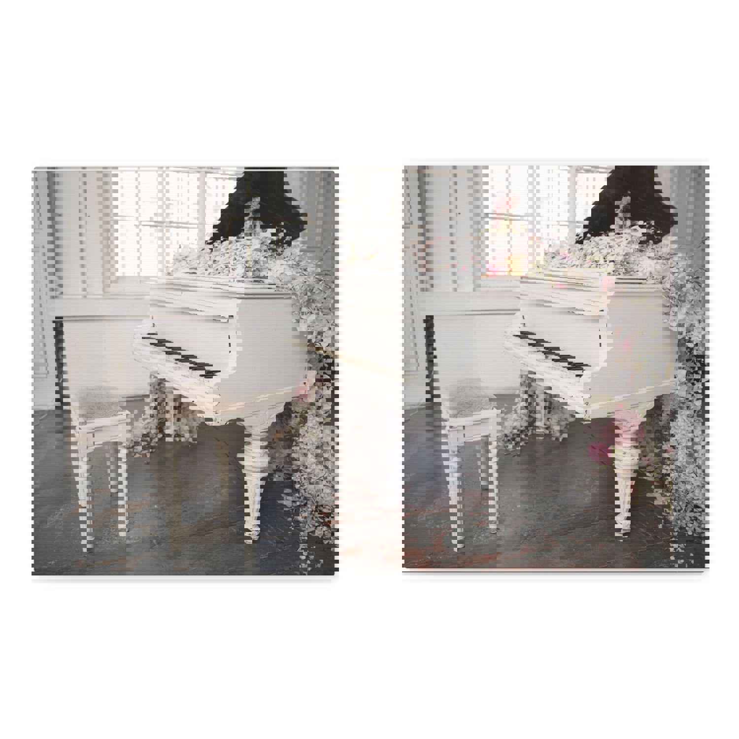Piano with Flowers Music Lovers Delight Canvas Wall Art for Home Decor