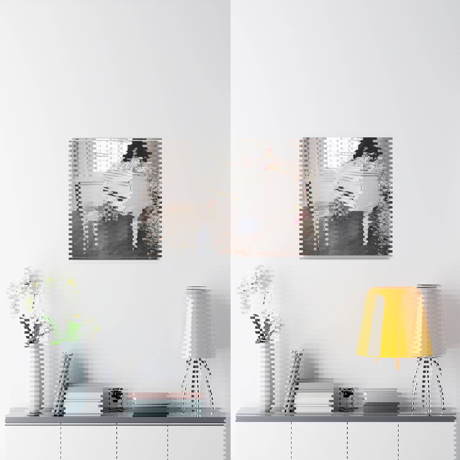Piano with Flowers Music Lovers Delight Canvas Wall Art for Home Decor