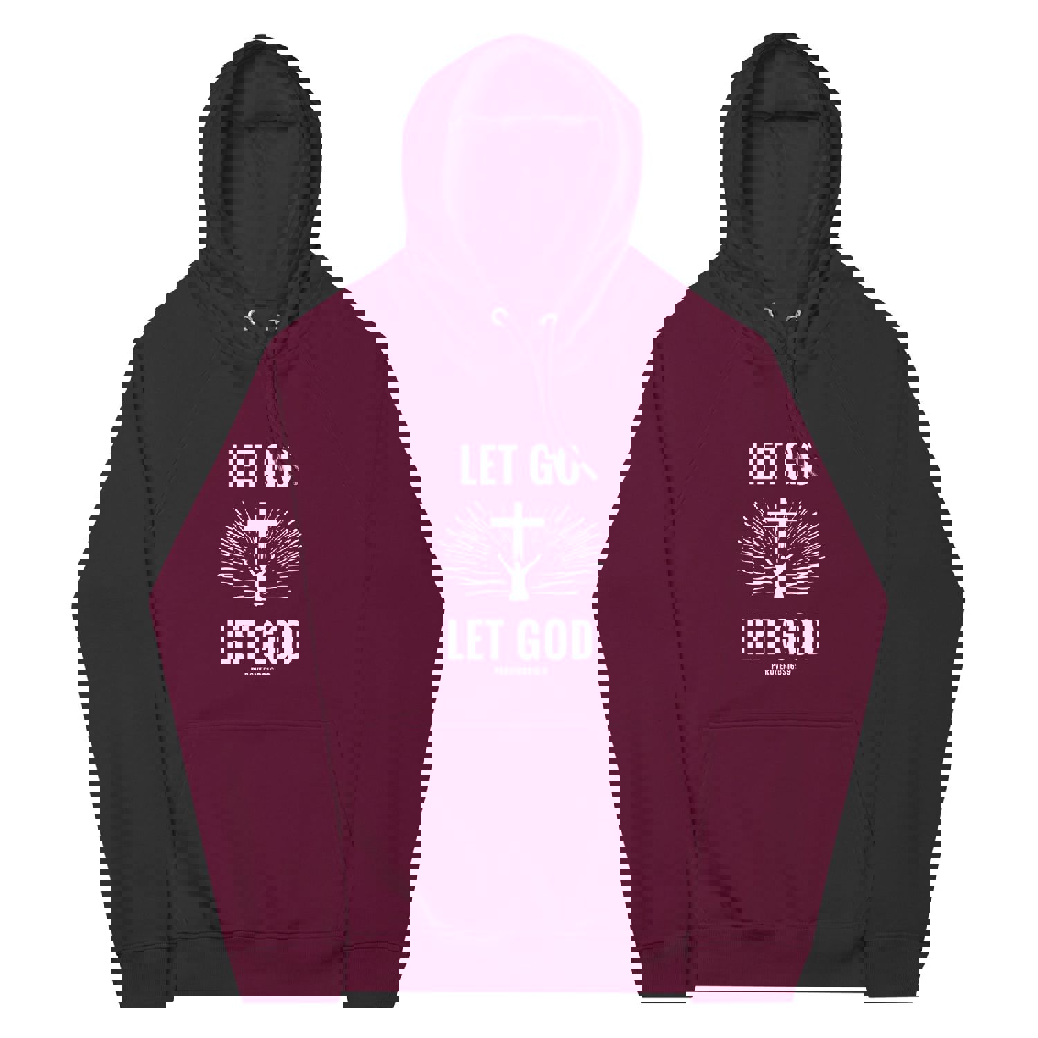 F&H Christian Let Go Let God with the Cross Women's Eco Raglan Hoodie