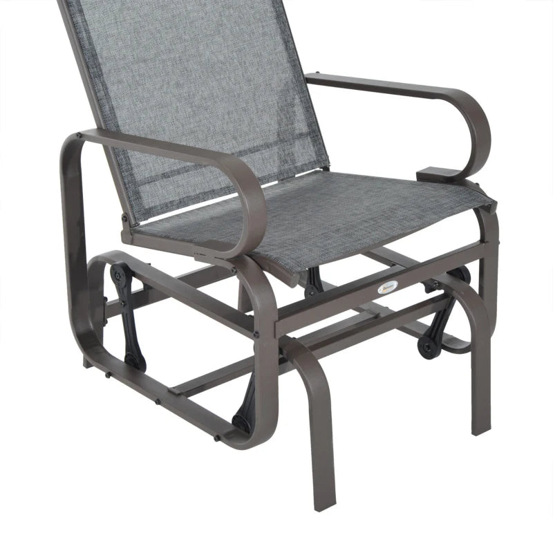 Outsunny Gliding Lounge Rocker for Indoor/Outdoor Use with Water-Resistant Material - Brown