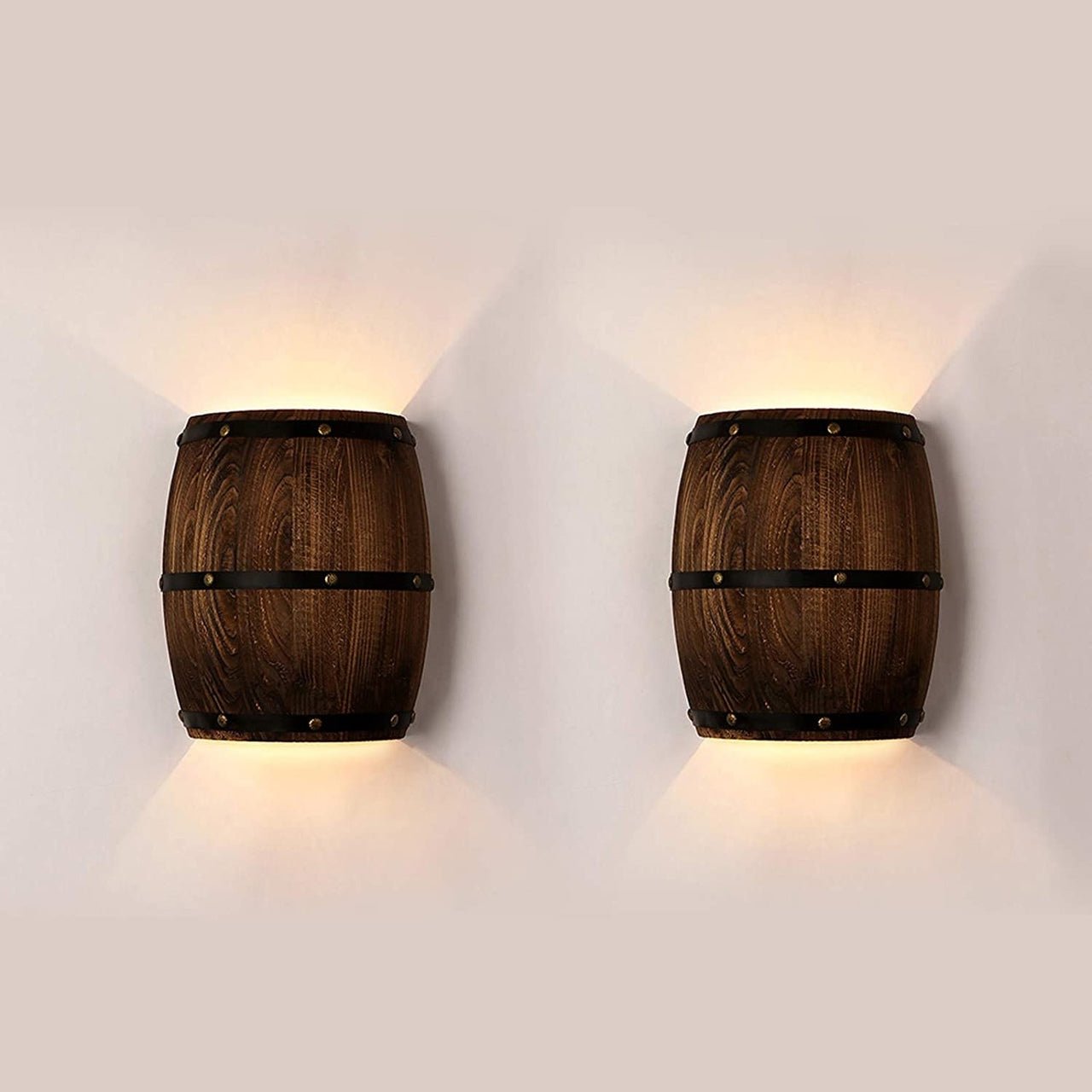 MIRODEMI® American Vintage Country Wine Barrel Wall Lamps for Restaurant, Kitchen, Bar