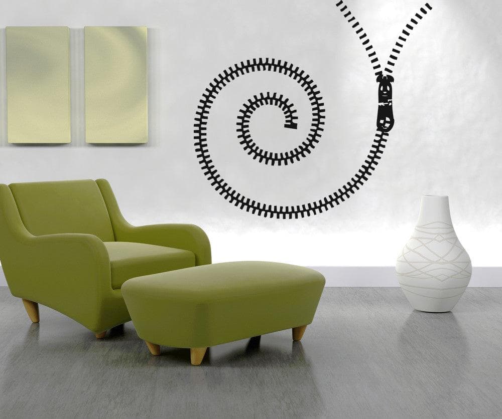 Vinyl Wall Decal Sticker Spiral Zipper #OS_AA1342 - Removable & Easy to Apply