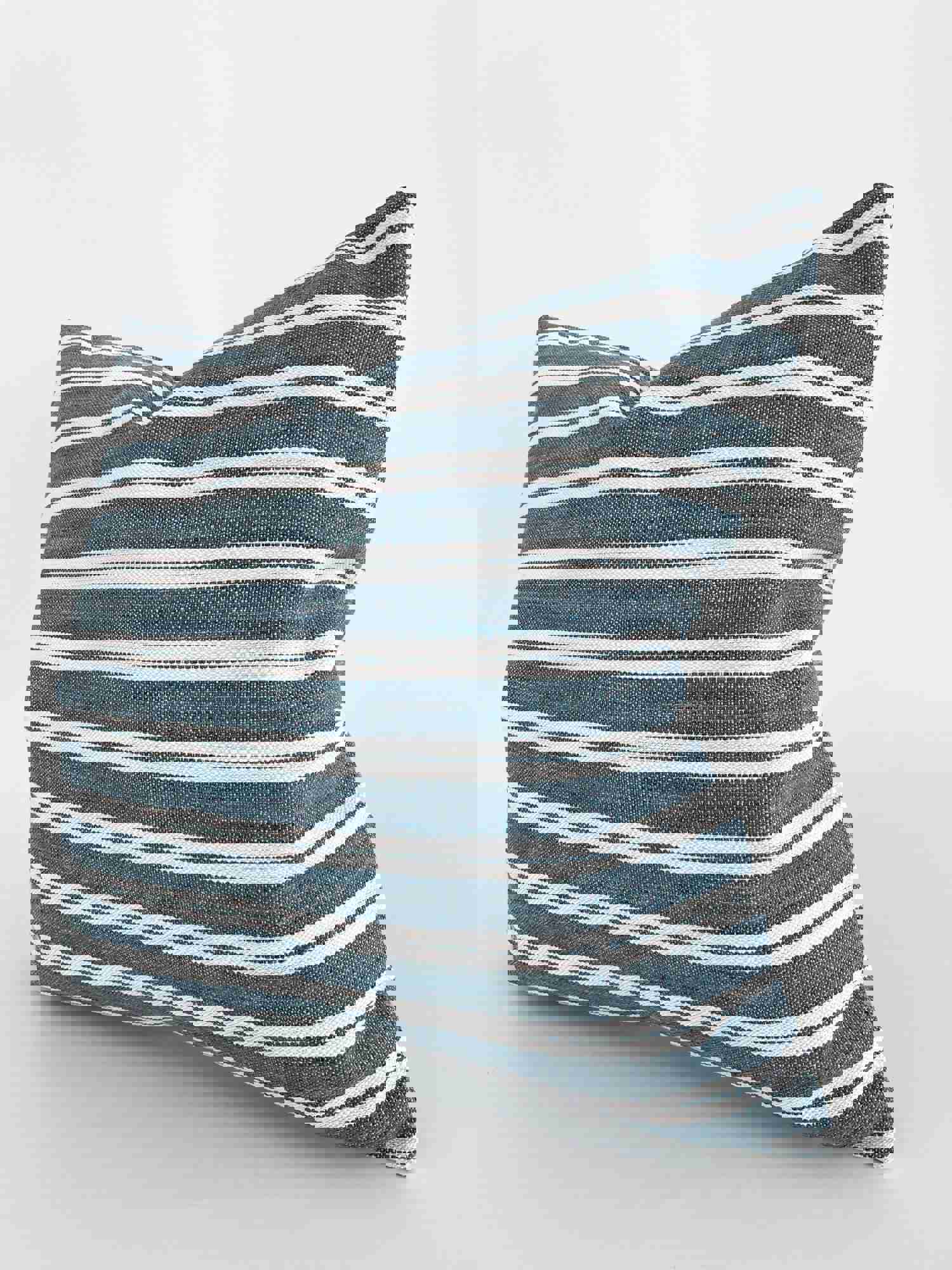 Peyton Blue Indoor/Outdoor Pillow Cover - Modern Striped Design