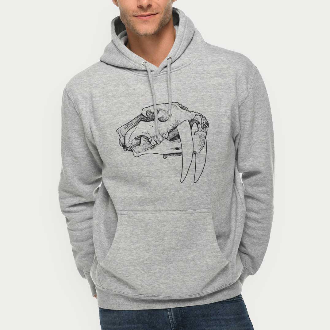 Saber-toothed Tiger Skull - Mid-Weight Unisex Premium Blend Hoodie