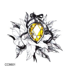 Rocooart Black White Style Temporary Tattoo Sticker - Tree Flower Leaf Rose Body Art