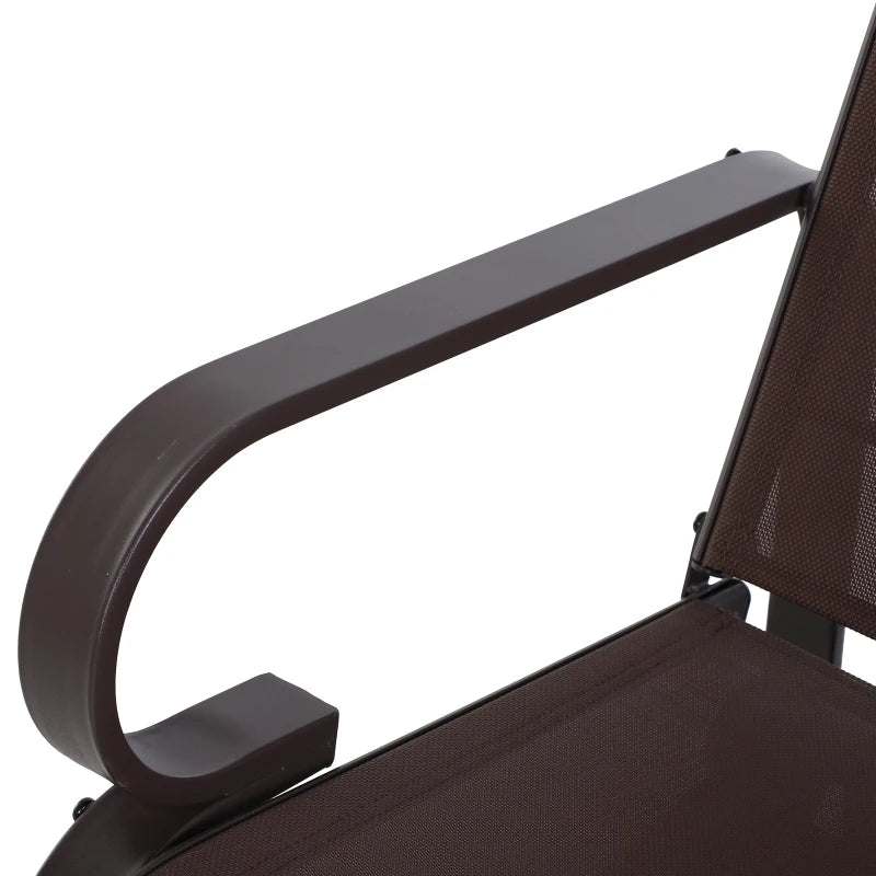 Outsunny Gliding Lounge Rocker for Indoor/Outdoor Use with Water-Resistant Material - Brown