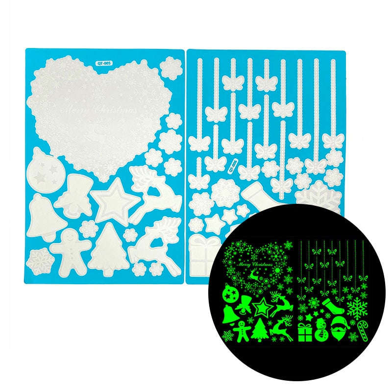 Qfdian CHRISTMAS Decorations - Merry Christmas Snowflake Snowman Window Sticker