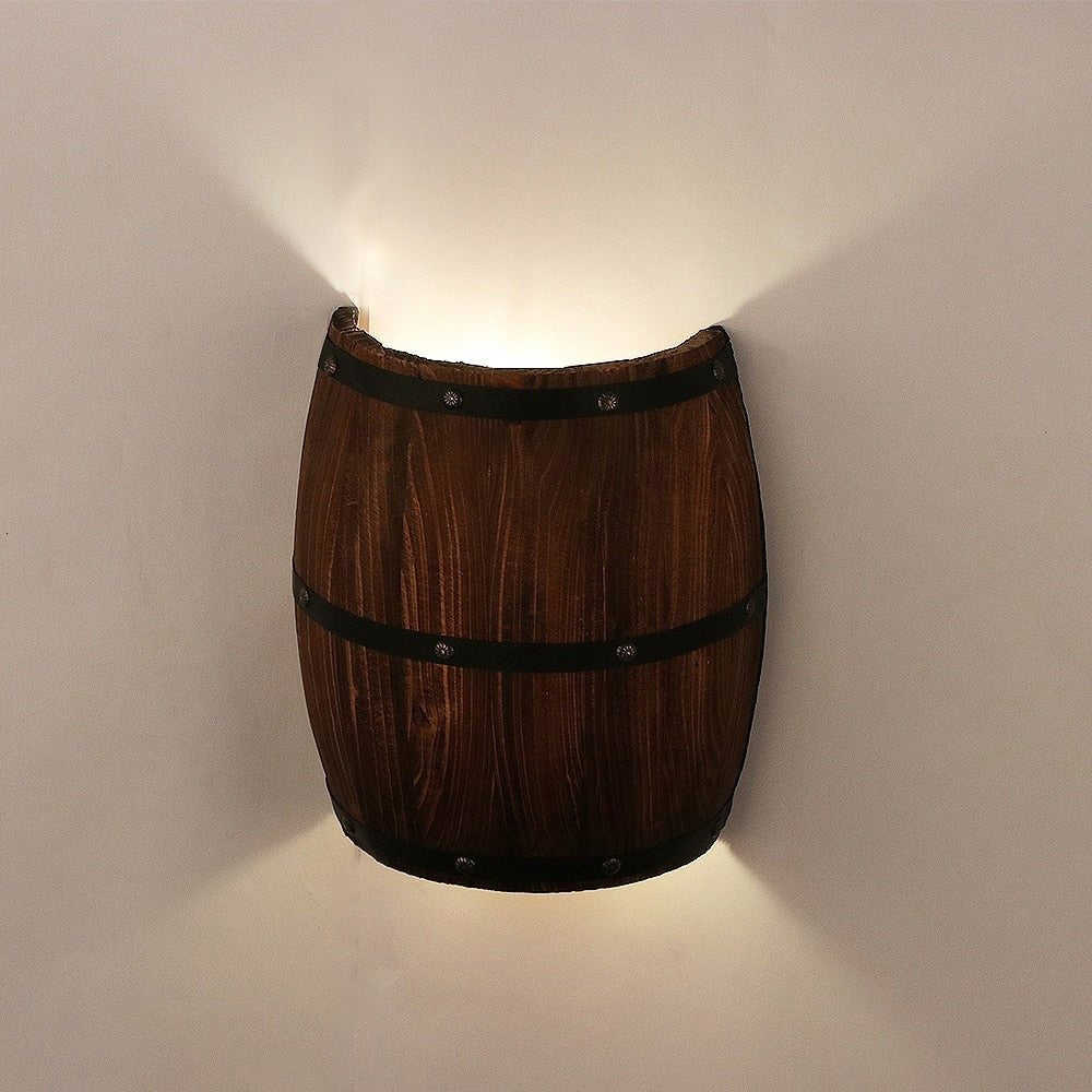 MIRODEMI® American Vintage Country Wine Barrel Wall Lamps for Restaurant, Kitchen, Bar