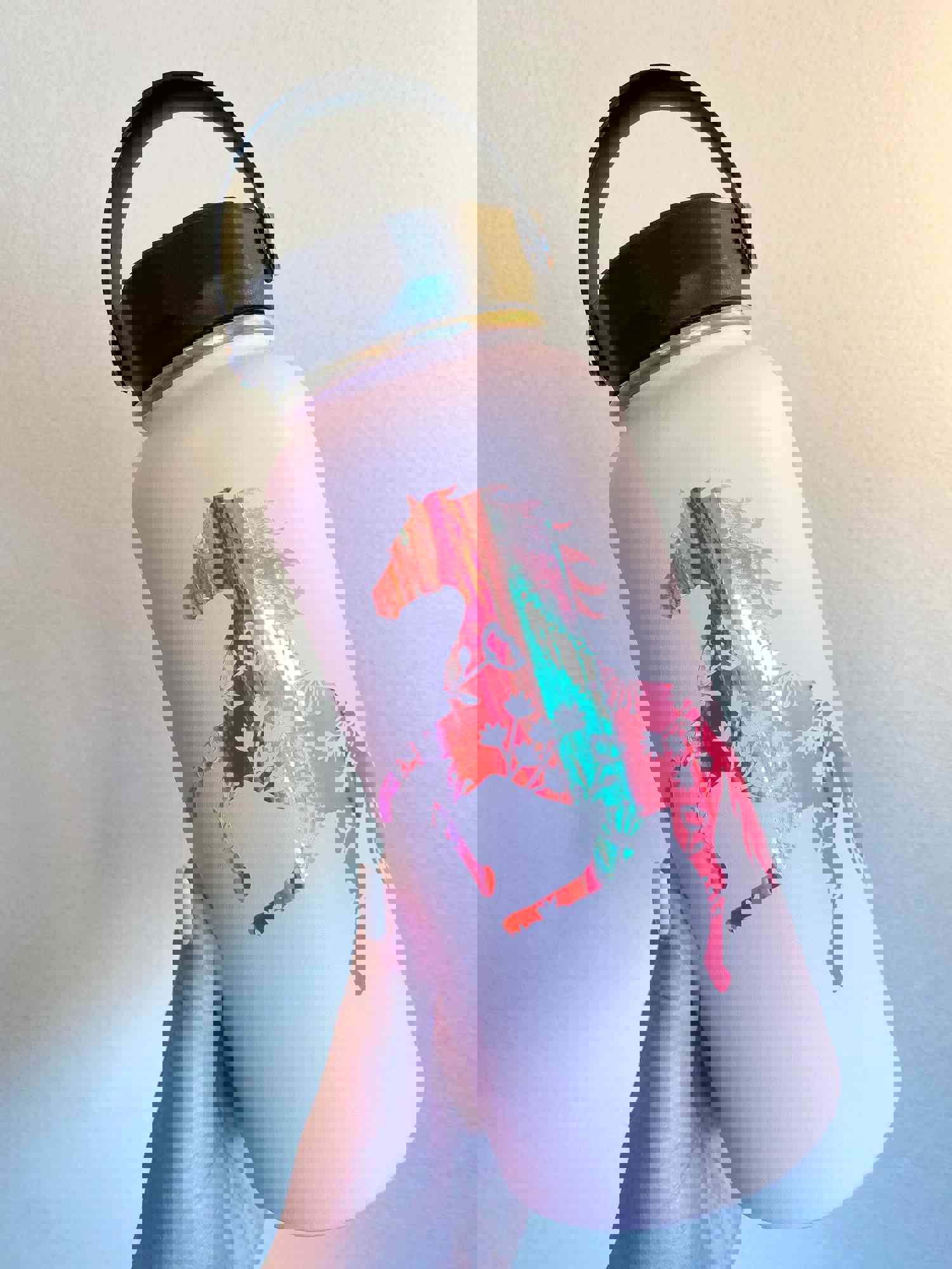 Floral Horse Decal for Water Bottles, Laptops, and More