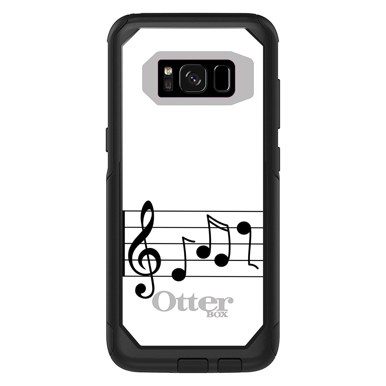 DistinctInk™ OtterBox Commuter Series Case for Apple iPhone or Samsung Galaxy - Treble Staff Music Notes