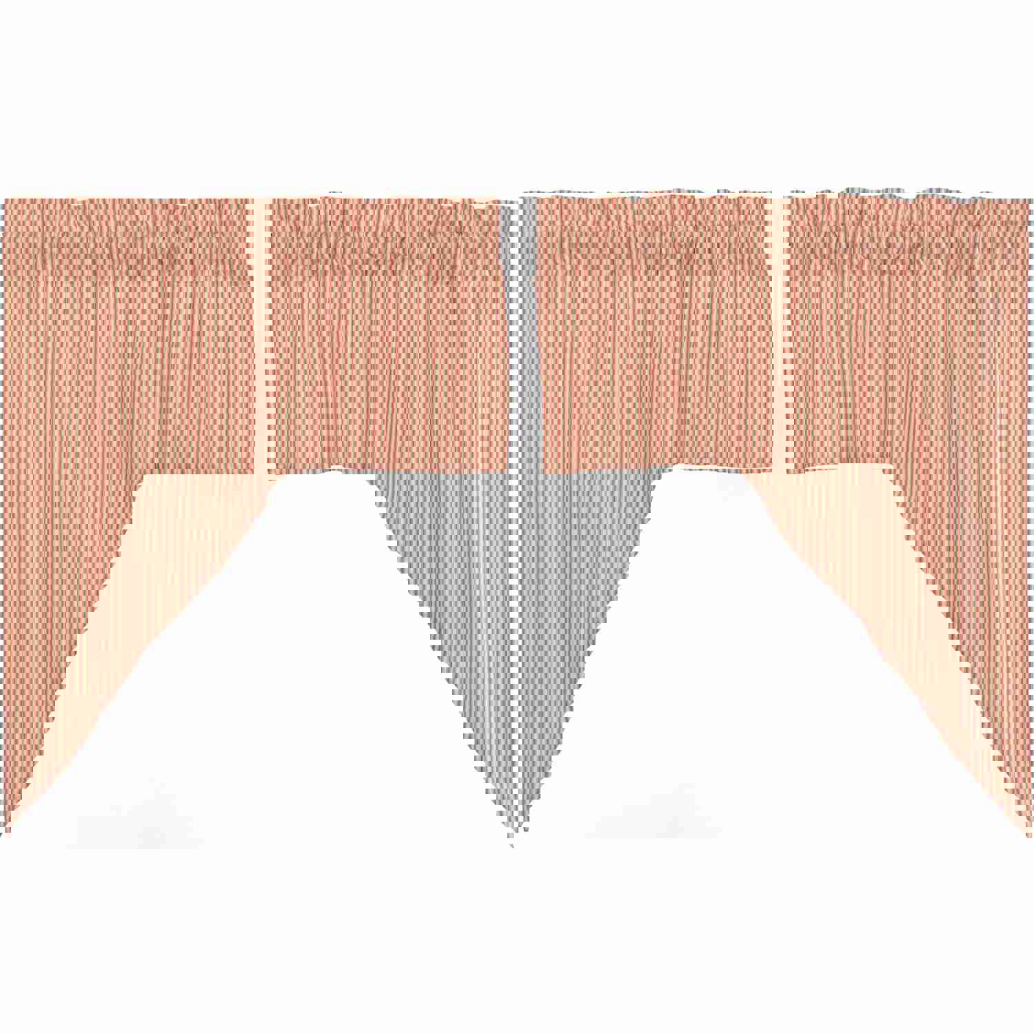 Sawyer Mill Red Ticking Stripe Swag Set of 2 - 36x36x16