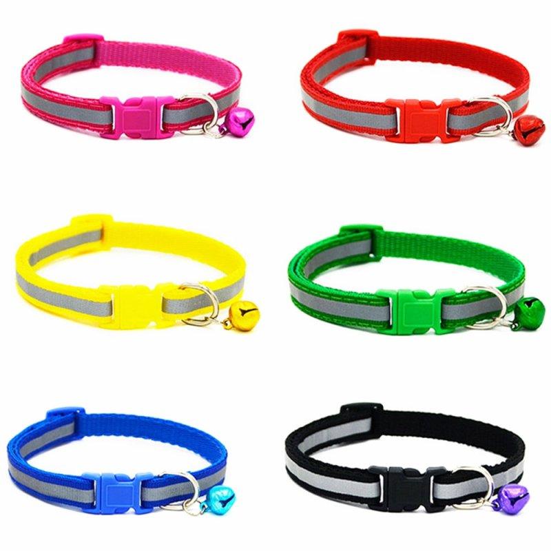 Reflective Cat Collar with Bell for Small Dogs and Puppies - 6 Pieces