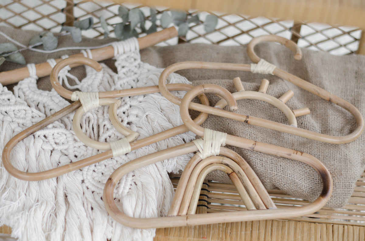 Handmade Rattan Clothing Hangers for Kids